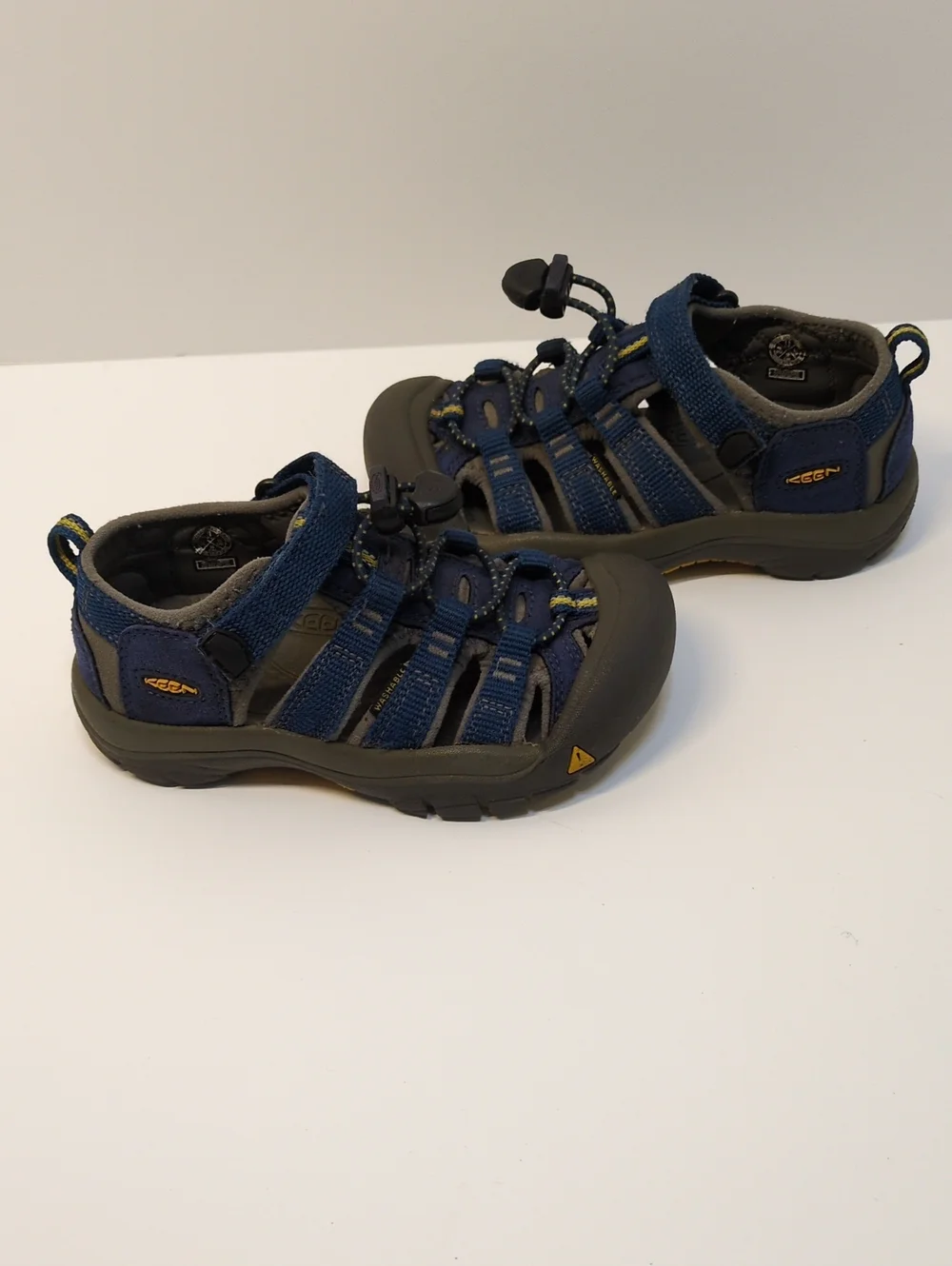 KEEN Newport H2 Waterproof Sandals Navy Blue Yellow Kids Toddler Size 11 US
